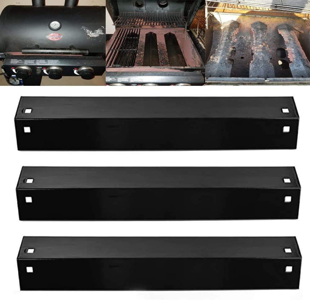 Grill Parts for Chargriller 5050, 3001, 3008, 3030, 4000, 5252, 5650,Heat Plate Replacement Parts for King Griller Shield Tent Deflector (Black-3 pack)