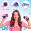 6 Pcs Stress Cube Bulk Swirl Ice Cube Stress Ball for Adults Anxiety Relief Soft Squeeze Sensory Square Ball for ADHD Prizes Goodie Bag Stuffers Party Favors (Purple)