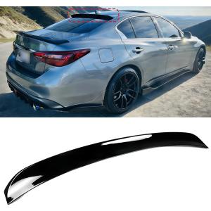 Roof Window Spoiler Compatible with Infiniti Q50 2014-2024, Gloss Black Rear Top Wing Fits for All Models Sedan 4-Door