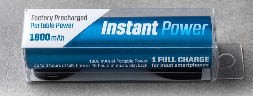 Factory Pre-Charged 1800 mAh PORTABLE POWER BANK