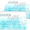 50 Pcs Diaper Raffle Tickers for Baby Shower - 2.1 x 3.5 Inches Blue Baby Shower Game Invitation Cards for Boys, Girls Gender Reveal Announcement - Party Decoration & Supplies - A02
