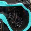 Snorkeling Gear for Kids Adults, 4 in 1 Travel Mask Fins Snorkel Set with Panoramic View Anti Fog Mask, Dry Top Snorkel, Trek Fins and Travel Bag, Snorkel Gear for Swimming Diving Snorkeling (Turquoise)