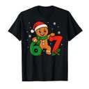 67 Christmas 6 7 Gingerbread 6-7 Meme Six Seven Boys Kids T-Shirt M