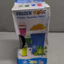 Slushie Cup, DIY Magic Slushy Maker Cups, Portable Slushy Cup for Juices, Milk and Ice Cream Make, Double Layers Silica with Lid & Straw for Kids, Friends, Family (Blue)