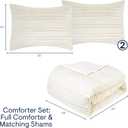 Aeropostale 3 Piece Eloise Eyelash Bedroom Comforter and Matching Sham Set,Full/Queen,Ivory