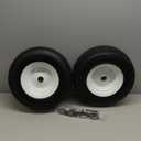 GICOOL 16x6.50-8 Flat Free Riding Lawn Mower Tire and Wheel, 2 Pcs 16x6.5-8nhs Garden Tractor Lawnmower Tyre, with 3/4" & 5/8" Bearing, 3" -4.5" -6" Centered Hub