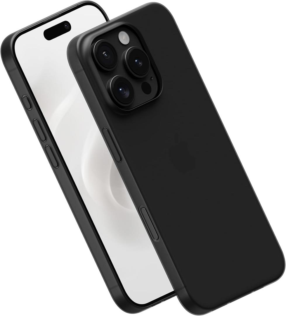 TORRAS Magnetic Slim Fit for iPhone 16 Pro Case, 6.3 inch, Ultra-Thin, Compatible with MagSafe, Lightweight Matte Anti-Scratch Hard PC Cover Phone Case, Clear Black