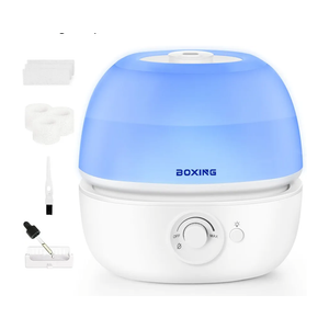 BOXING 3L Cool Mist Humidifier, Ultra Quiet 20dB for Bedroom, Baby & Office, Top Fill Air Humidifier for Home Office & Indoor Plants, 30H Runtime, Essential Oil Tray, Night Light, BPA-Free, WhiteAmazon's Choice