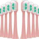 Replacement Toothbrush Heads 10 Pack for AquaSonic icon Electric Toothbrush,Blush