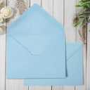 Whaline 50Pcs A7 Summer Invitation Envelopes Set Baby Blue Greeting Card Envelopes V-Flap Gift Card Sleeves for Mailing Envelope Sending Card, 7.3x5.3 Inch