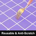 Rectangle Vinyl Table Cloth 30x48, Waterproof Elastic Fitted Tablecloth with Flannel Backing, Plastic Table Cover for Picnic, Camping, Outdoor, Lavender