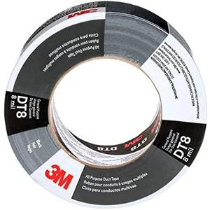 3M DT8 Industrial Strength Multi-Use Duct Tape, Black, 1.88in x 60 yd x 8 mil Thickness – Professional Grade Adhesive, 1 Pack