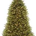National Tree Company Pre-Lit Artificial Full Christmas Tree, Green, Dunhill Fir, White Lights, Includes Stand, 6.5 Feet
