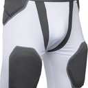 CHAMPRO Youth Tri-Flex 5-Pad Integrated Girdle (Large, White, Grey Trim)