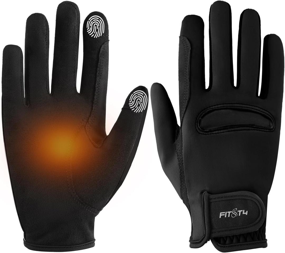 FitsT4 Sports Kids Horse Riding Gloves Winter Equestrian Gloves Girls Boys Horseback Gloves for Youth Children Cycling Biking (Medium, Black)