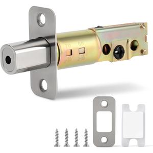 Adjustable Deadbolt Latch with 2-3/8'' or 2-3/4'' Backset Replacement Latch and Strike with Dust Box for Single Cylinder Deadbolt