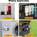 2 Pack Magnetic Stanley Cup Holder for Refrigerator,Water Bottle Organizer for Stanley 30&40 oz Tumbler Organizer Metal Stanley Cup Accessories for Home Kitchen Garage RV (Black)