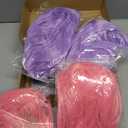 PLULON 4 Pcs Colorful Bob Wigs with Heart Plastic Sunglasses Hair Cap for Women Men, Pink Purple Neon Short Bob Wig Colored Funny Cosplay Hair for Daily Bachelorette Halloween Costume Party Decor