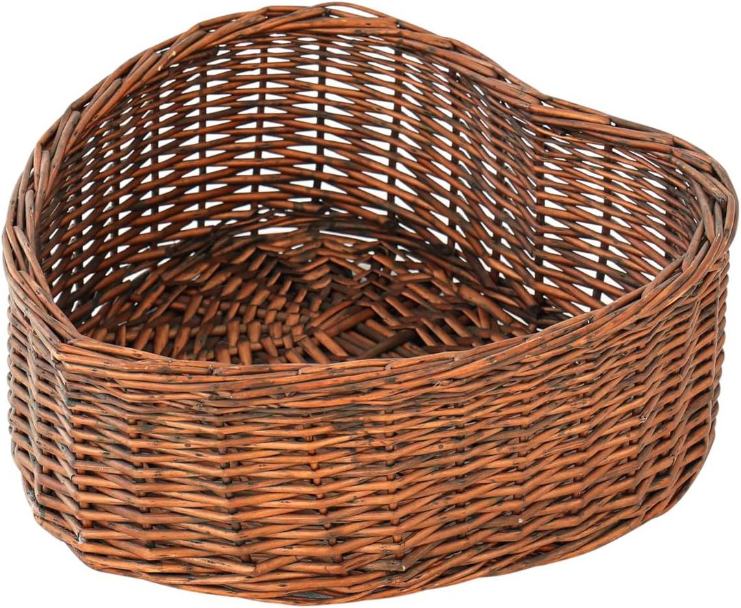 Kate Newborn Photography Props Brown Heart Shaped Rattan Basket Handcrafted Baby Doll Basket Set for Baby Photography Photoshoot