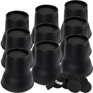 DEDU Bed Risers 6 Inch Heavy Duty 9 Pack, Furniture Risers with Caster Pads Supports Up to 6600 Lbs, Round Couch Risers for Sofas, Couch, Desk or Chair (Black)