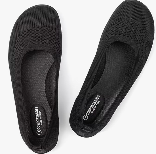 Frank Mully Women's Flat Shoes Wide Toe Box Knitted Flats Comfort Wide Width Walking Flats 11