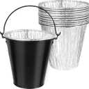Grease Bucket for Pit Boss 74400 Traeger Rec Tec Z Grills Oklahoma Joe Grill Drip Bucket Louisiana Smoker Replacement Parts Metal Pail 13pcs Foil Liners Oil Catcher Container Pellet Accessories