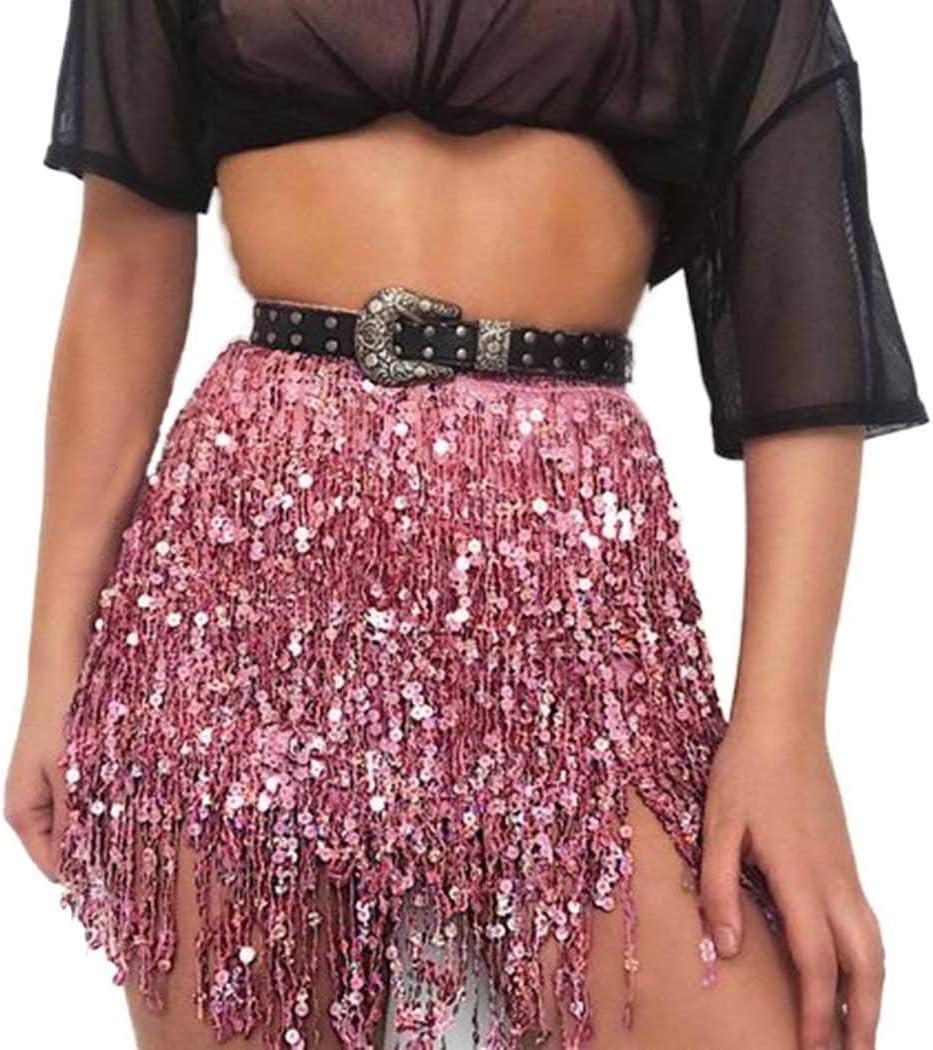 Wuchieal Belly Dance Skirt Hip Scarf Dance Hip Belt Latin Dance Hula Hip Scarf (S)
