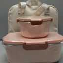 BEVISS 18/8 Stainless Steel Bento Box, Bento Lunch Box for Kids and Adults Pink