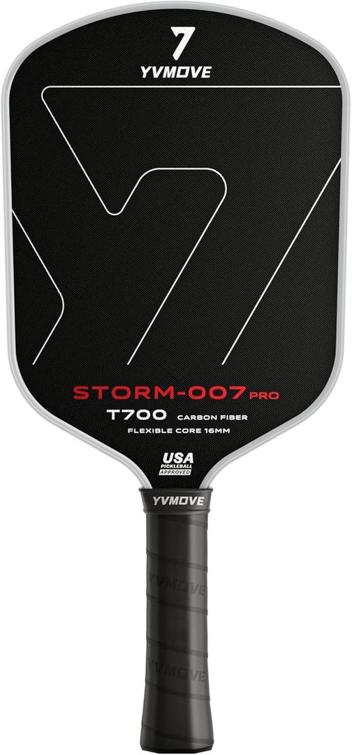 Pickleball Paddle with T700 Raw Carbon Fiber Surface & 16mm STR-Core Power Polymer Core, Premium Pickle Ball Racket Designed for Ultimate Spin & Consistency, USAPA Approved