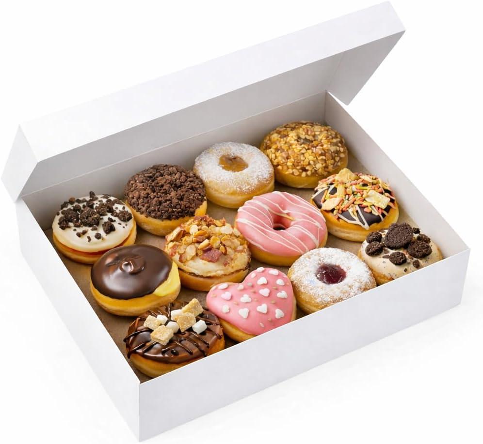 FC Meyer Bakery Boxes - Dozen Donut Box, Easy Pop-Up Design, Hold One Dozen Decorated Donuts, Muffins Or Pastries, Ideal for Sandwich Catering, Made In USA, Size 16 x 12 x 2.5 (Pack of 50)