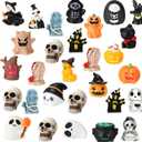 Thyle 30 Pcs Miniature Halloween Figurines - Mini Resin Garden Set with Tiny Pumpkin, Ghost Ornaments for Party Favors, Home & Outdoor Garden Accessories
