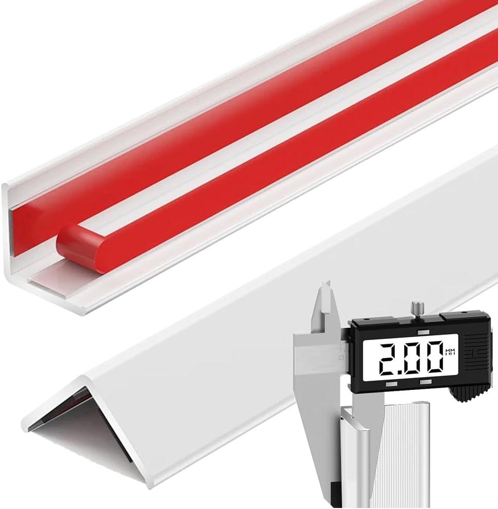 4 Pcs Aluminum Angle Corner Guards, 1" x 1" x 39.4" Metal Wall Corner Protector L-Shaped Molding Trim for Wall Door Frame Cabinet Protection Decoration, 2 mm Thickness, White