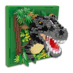Dinosaur Animal 3D Wall Art Micro Mini Building Blocks Set, Unique Home Wall Decor or Table Display, Ideal Gift Toy for Adults & Teens 14+ (1263 PCS)