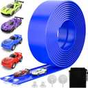 Wupuaait Flexible Race Car Track for Kids, 15Ft Race Track Toy with 4 Cars and Suction Cups, Rolls Up Portable Racetrack Compatible with All 1:64 Cars Toys, Birthday Gifts Toys for Boys Girls
