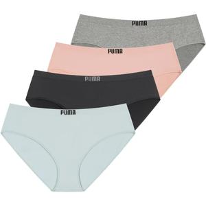 PUMA Womens Cheeky Underwear  Lightweight Seamless Bikini Underwear for Women, 4-Pack - Large