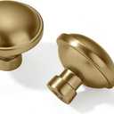 20 Pack 1-1/4 Inch Kitchen Cabinet Knobs - Brushed Satin Brass Zinc Drawer Pulls - Round Gold Handles for Dresser Drawers