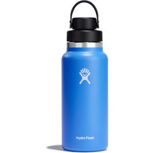 Hydro Flask Water Bottle - Insulated Stainless Steel - Wide Mouth Chug Lid, Non Spill, Leakproof in 32 Oz Cascade Blue