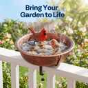 VIVOHOME Deck Mounted Bird Bath for Outside, Weather-Resistant ABS Bird Bath and Feeder with Adjustable Metal Clamp for Railing, Fence, Balcony, 1.45 Gallons, Bronze