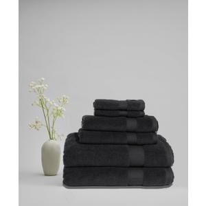 Signature Solid Towel Sets Black Cotton 6-Piece 6 Piece Set Towel, Solid Themed, for Men and Women, Oeko-TEX Certified Confidence