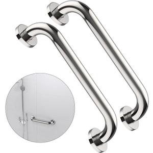 2 Pack 16 Inch Shower Grab Bar - 1.25" Diameter, ZUEXT Chrome Stainless Steel Bathroom Grab Bar Handle, Bathroom Balance Bar,Safety Hand Rail Support,Handicap Injury Elderly Senior Assist Bath Handle
