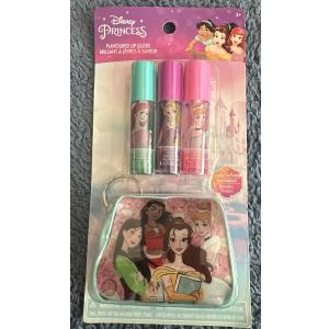 Disney Princess Set Lip Gloss 3 Pack W/Bonus Pouch