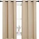 NICETOWN Thermal Insulated Grommet Room Darkening Curtains/Draperies/Panels for Bedroom (2 Panels, W42 x L63 inches, Biscotti Beige)
