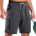G Gradual Men's 7" Athletic Sweat Shorts with Zipper Pockets Soft Elastic Waist Lounge Workout Gym Shorts for Men