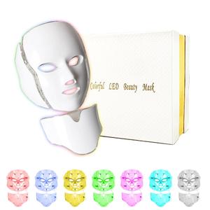 Led Facial Light Therap Mask - 7 Led Light Therapy Facial Skin Care Mask - Red Light Therapy for Face - Led Face Mask Light Therapy - Face Mask Skin Care,Used at Home