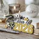 3 x Graduation Gifts for High School Seniors, Unique Senior Class of 2026 Graduation Ornament, Senior 2026 Gifts for Boys Girls Daughter on Christmas, Wood Graduate Cap Christmas Ornament