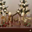 Nativity Set, Christian Christmas Decorations, 15-Piece Wooden Nativity Scene with Stable & Figures, Small Handmade Wood Set for Indoor Holiday Decor, Religious Catholic Gift, Christian Decor Display