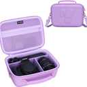 L LTGEM Hard Camera Case Compatible with Canon EOS Rebel T7, R50, R6 Mark II, R100, DSLR SLR Cameras, Lenses, and Tripods, Camera Travel Bag, Featuring 4 Dividers and a Shoulder Strap, Purple