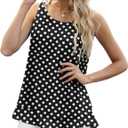 Jouica Women's Sleeveless Chiffon Tank Top Double Layers Casual Blouse Tunic (Black, XXL)