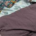 Full Comforter Set - 7 Pieces Ruffle Purple Ditzy Bedding Sets, Shabby Chic Farmhouse Bed in a Bag with Ruffle Comforter, Sheets, Pillowcases & Shams