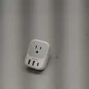 US to UK Plug Adapter, TESSAN Type G Travel Converter with 3 USB Charger(1 USB C Port), 4 Outlets Power Adaptor for USA to Qatar Ireland Hong Kong England Scotland Kenya Dubai London British